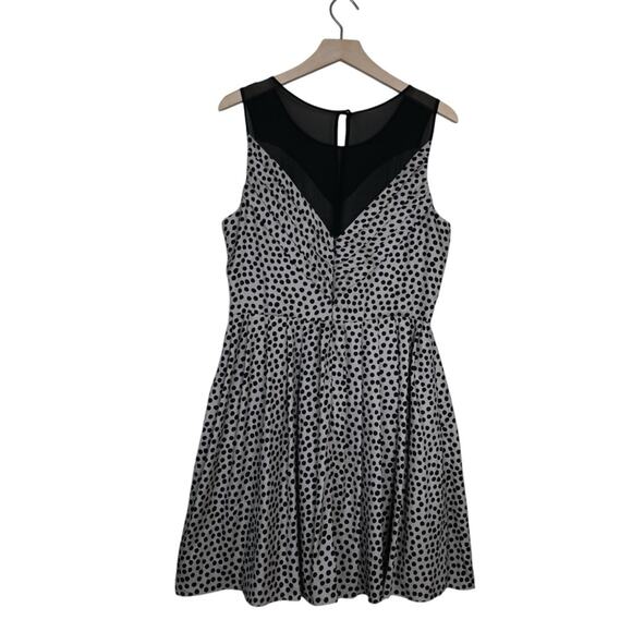 BCBGeneration Womens 12 Fit and Flare Pleated Polka Dot Dress - Picture 4 of 13